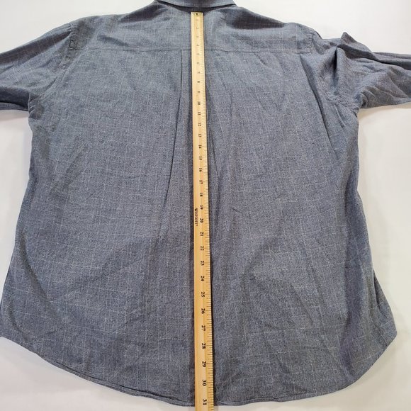 Pal Zileri Shirt Men Size 43 17" Gray Windowpane Plaid Casual Luxury Button Down - Picture 13 of 15
